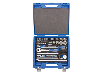 ZESTAW NASADEK 1/4" + 1/2" 60cz. KRÓTKIE 6-kąt. 4 - 32mm Z AKCESORIAMI King Tony 7560MRV01