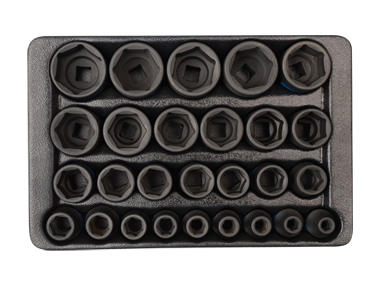 ZESTAW NASADEK UDAROWYCH 1/2" 27 cz. KRÓTKIE 6-KĄT, 8 - 36mm, WKŁAD DO WÓZKA King Tony 9-4427MP