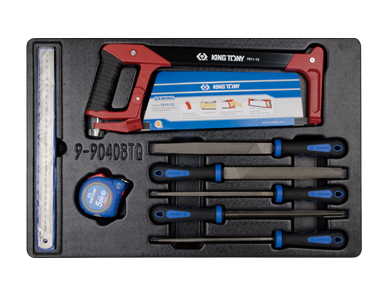 ZESTAW NARZĘDZI 8cz. 7911-12, 79081-05C, 79061-12, ZESTAW PILNIKÓW, WKŁAD DO WÓZKA King Tony 9-90408TQ