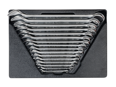 ZESTAW KLUCZY PŁASKO-OCZKOWYCH 16cz. 6 - 32mm, WKŁAD DO WÓZKA King Tony 9-1216MR