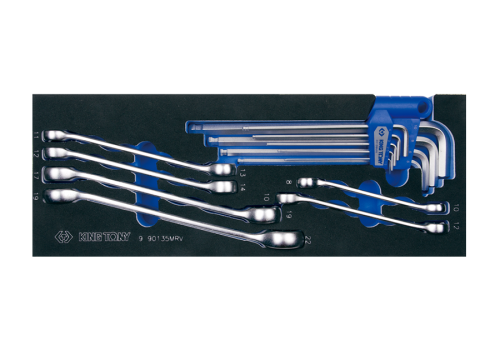 Zestaw kluczy do przewodów hamulcowych i imbusów 15 cz., wkład EVA do wózka King Tony 9-90135MRV