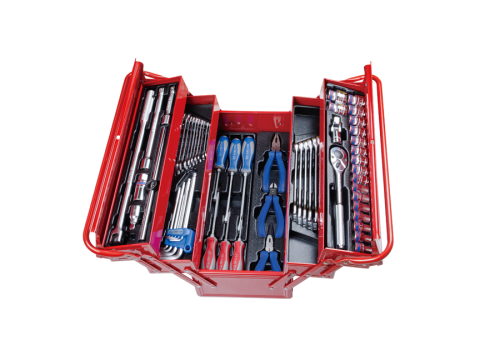 SKRZYNKA NARZĘDZIOWA Z ZESTAWEM NARZĘDZI 62 cz. King Tony 902-062MR