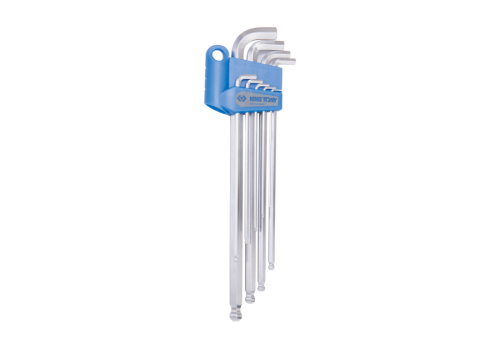 ZESTAW IMBUSÓW 9 szt. 1120H - HEX Z KULKĄ EKSTRA DŁUGIE 1,5 - 10mm, UCHWYT PLAST. BLISTER King Tony 201A09MR