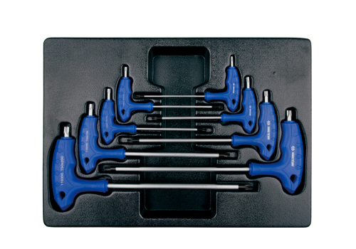 ZESTAW IMBUSÓW Z UCHWYTEM "L" 8szt. TORX / TORX T10 - T50, WKŁAD DO WÓZKA King Tony 9-22308TR