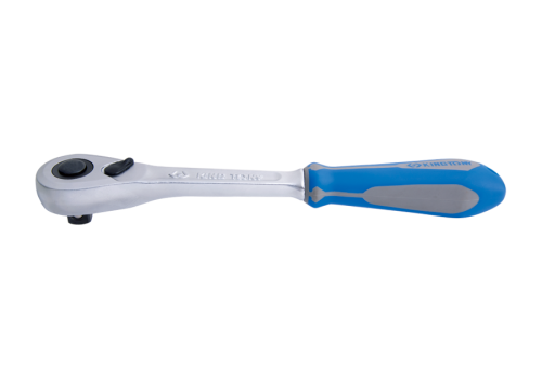GRZECHOTKA Z PRZYCISKIEM 1/2" 90 ZĘBÓW 250mm CHROM, UCHWYT GUMOWY King Tony 4773-10GS