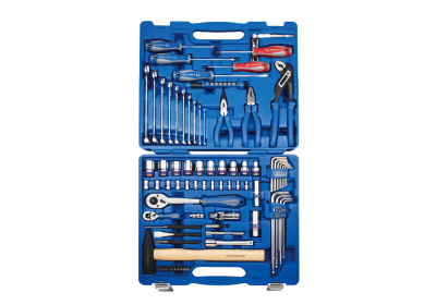 ZESTAW NARZĘDZI, NASADKI, BITY, WKRĘTAKI, KLUCZE, SZCZYPCE, MŁOTEK, LATARKA 81 cz. W WALIZCE King Tony 7081MR