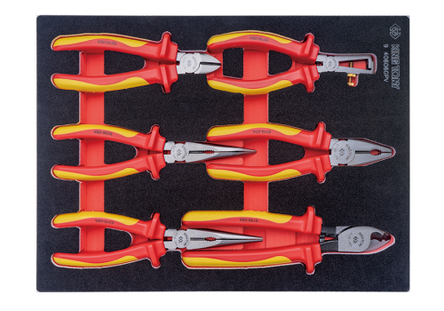 ZESTAW SZCZYPIEC IZOLOWANYCH VDE 6 CZĘŚCI. WKŁAD EVA DO WÓZKA King Tony 9-40606GPV