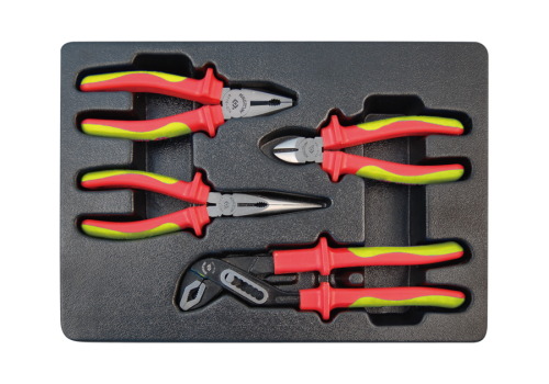 ZESTAW SZCZYPIEC IZOLOWANYCH 4cz. 6116-07A, 6216-06A, 6318-08A, 6516-10A , WKŁAD DO WÓZKA King Tony 9-40604GP