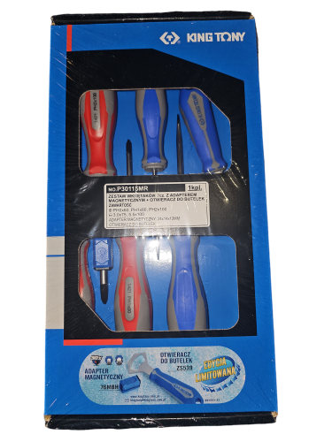 ZESTAW WKRĘTAKÓW 5 cz. KRZYŻAK, PŁASKIE + GRATIS King Tony 30115MR-P