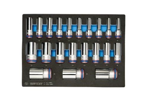 ZESTAW NASADEK DŁUGICH 6-kąt. 1/2" 21cz. 8-36mm WKŁAD EVA DO WÓZKA King Tony 9-43021MRV