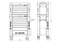 WÓZEK NARZĘDZIOWY Z NADSTAWKĄ Z PROTEKTORAMI 11 SZUFLAD King Tony 87G001DQ-BK