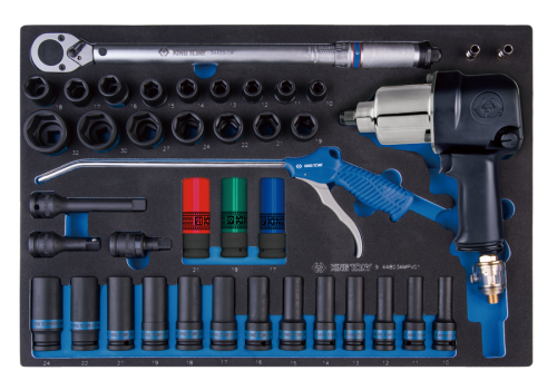 ZESTAW NASADEK UDAROWYCH 1/2" + KLUCZ UDAROWY 41cz. WKŁAD EVA DO WÓZKA King Tony  9-44803AMPV02