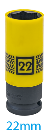 NASADKA UDAROWA CIENKOŚCIENNA Z TULEJĄ ZABEZPIECZAJĄCĄ 1/2" 22mm x 85mm. 6-kąt. DO ALUFELG King Tony 494522M