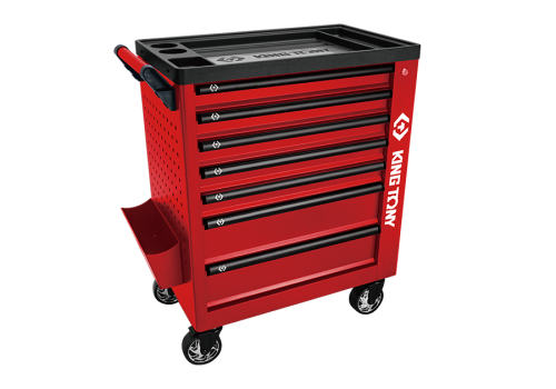 WÓZEK WARSZTATOWY 7 SZUFLAD Z SZAFKĄ BOCZNĄ CZERWONY King Tony 87G38-7BA