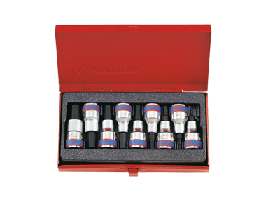 ZESTAW NASADEK Z KOŃCÓWKĄ HEX 1/2'' 9 cz. KRÓTKIE 3 - 14mm King Tony 4110PR