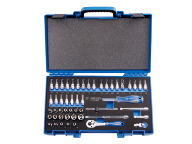 ZESTAW NASADEK 1/4" 50cz. KRÓTKIE, 6-kąt. 4 - 14mm, E4 - E8, HEX, TORX, PH, PŁASKIE Z AKCESORIAMI King Tony 2550MRV