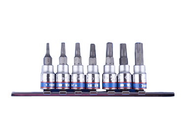 ZESTAW NASADEK 1/4" TORX Z OTWOREM 7 szt., 2037 T10 - T40, King Tony 2107PR