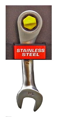 KLUCZ PŁASKO-OCZKOWY KRÓTKI 16 mm Z GRZECHOTKĄ JEDNOKIERUNKOWĄ 72 ZĘBY