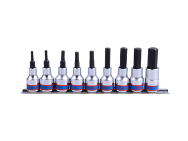 ZESTAW NASADEK Z KOŃCÓWKĄ HEX 1/2'' 9 cz. DŁUGIE 4 - 17mm King Tony 4120PR10