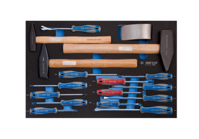 ZESTAW NARZĘDZI DO WÓZKA (młotki, wkrętaki) King Tony 9-91217MRV