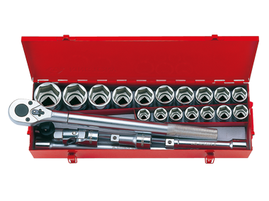 ZESTAW NASADEK 3/4'' 23cz. KRÓTKIE 6-kąt. 21 - 50mm Z AKCESORIAMI King Tony 6323MR