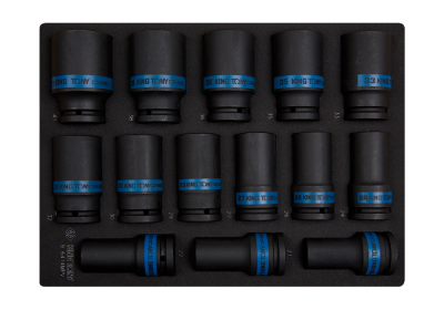 ZESTAW NASADEK UDAROWYCH 3/4" 14cz. DŁUGIE 6-kąt. 19 - 41mm, WKŁAD Z PIANKI, DO WÓZKA King Tony 9-6414MPV