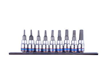 ZESTAW NASADEK 1/4" TORX Z OTWOREM 9 szt., 2037 T8 - T40, King Tony 2119PR