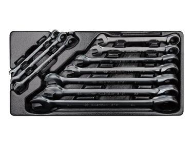 ZESTAW 10cz. KLUCZY PŁASKO-OCZKOWYCH Z GRZECHOTKĄ 8 - 24mm, WKŁAD DO WÓZKA King Tony 9-12110MR