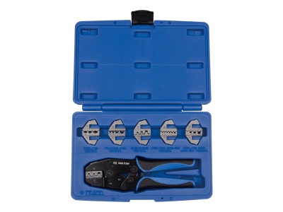 ZESTAW SZCZYPIEC Z WYMIENNYMI WKŁADAMI DO ZACISKANIA KONCÓWEK KABLI King Tony 42107GX