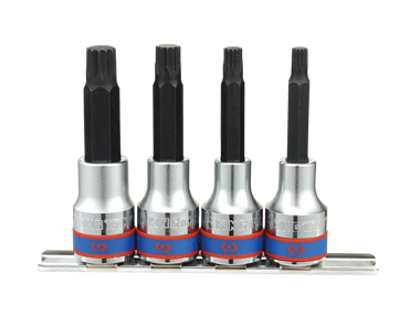 ZESTAW NASADEK Z KOŃCÓWKĄ SPLINE 1/2'' 4cz. DŁUGIE M6 - M12 King Tony 4136PR