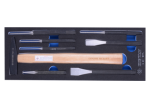 ZESTAW 8cz. PRZECINAKI 17 - 20mm + PUNKTAK 4mm + WYBIJAKI 3 - 6mm + MŁOTEK 7821-30 ,WKŁAD Z PIANKI, DO WÓZKA King Tony 9-90118PRV