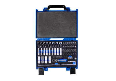 ZESTAW NASADEK 1/4'' 65cz. KRÓTKIE / DŁUGIE, 6-kąt. 4 - 14mm Z AKCESORIAMI WALIZKA Z TWORZYWA King Tony 2565MRV