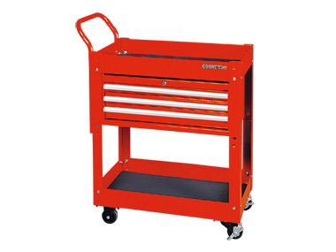 WÓZEK WARSZTATOWY 3 SZUFLADY, BLAT ROBOCZY, 1 PÓŁKA (BEZ NARZĘDZI) - CZERWONY, PROWADNICE ŁOŻYSKOWANE King Tony 87441-3B