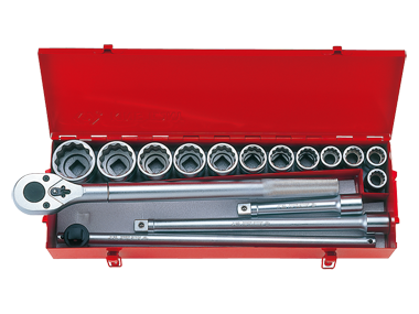 ZESTAW NASADEK 3/4'' 16cz. KRÓTKIE 12-kąt. 21 - 50mm Z AKCESORIAMI King Tony 6016MR