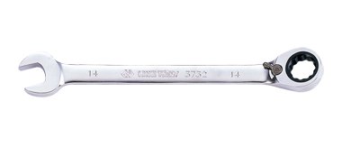 KLUCZ PŁASKO-OCZKOWY Z GRZECHOTKĄ DWUKIERUNKOWĄ 72 ZĘBY 172 x 12mm King Tony 373212M