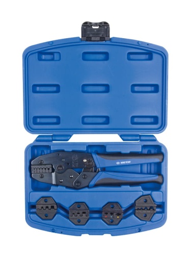 ZACISKARKA DO KOŃCÓWK KABLOWYCH/KONEKTORÓW Z WYMIENNYMI KOŃCÓWKAMI, 5 CZ. King Tony 67G0005