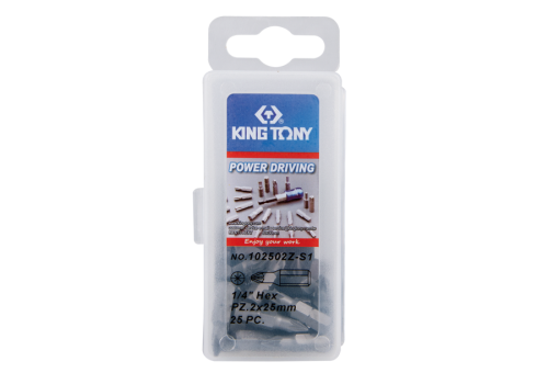 BITY PZ2 1/4" POZIDRIV No.2 x 25mm, 25 SZT. W PUDEŁKU King Tony 102502Z-S1