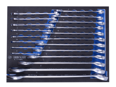 ZESTAW KLUCZY PŁASKO-OCZKOWYCH 20cz. 6 - 32mm, WKŁAD Z PIANKI, DO WÓZKA King Tony 9-1220MRV