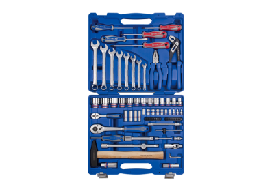 ZESTAW NASADEK 1/4''+ 1/2'' 77cz. 4 -32mm 12-kąt. Z AKCESORIAMI, CHROM+NARZĘDZIA UNIWERSALNE W WALIZCE King Tony 7077MR