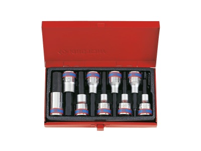 ZESTAW NASADEK Z KOŃCÓWKĄ HEX 1/2'' 9 cz. DŁUGIE 4 - 17mm King Tony 4120PR