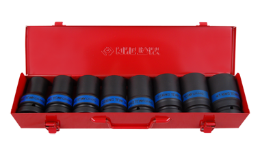 ZESTAW NASADEK UDAROWYCH 1'' 8cz. DŁUGIE 6-kąt. 24 - 41mm King Tony 8409MP