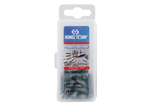BITY PH2 1/4" KRZYŻAK No.2 x 25mm, 25 SZT. W PUDEŁKU King Tony 102502P-S1