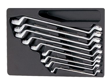 ZESTAW KLUCZY OCZKOWYCH ODGIĘTYCH 75 9cz. 8 - 26mm, WKŁAD DO WÓZKA King Tony 9-1709MR