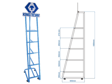 REGAŁ EKSPOZYCYJNY ''KING-TONY'' DO IMADEŁ, 400x600x2070mm King Tony