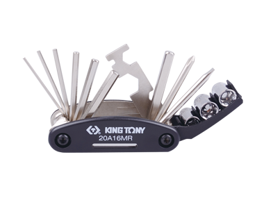 ZESTAW NARZĘDZI ROWEROWYCH, HEX 2 - 6mm, NASADKI 8 - 10mm, PH2, PŁASKI 5.0, King Tony 20A16MR