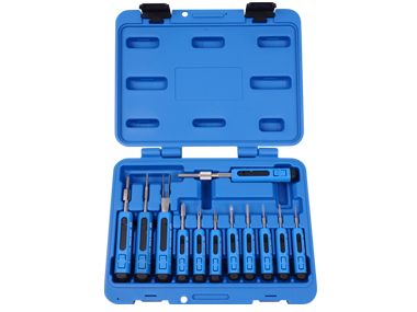 UNIWERSALNY ZESTAW DO NAPRAWY WTYCZEK ELEKTRYCZNYCH, PLASTIKOWA WALIZKA King Tony 9DT11