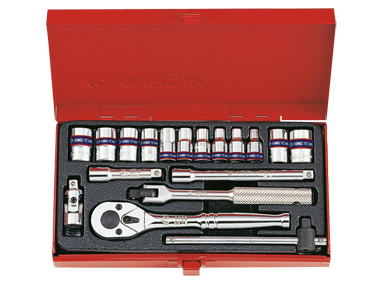 ZESTAW NASADEK 1/4'' 18cz. KRÓTKIE, 12/8-kąt. 4 - 12mm Z AKCESORIAMI King Tony 2019MR