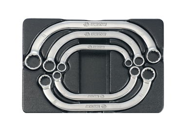 ZESTAW KLUCZY OCZKOWYCH WYGIĘTYCH 5cz. 10 - 22mm, WKŁAD DO WÓZKA King Tony 9-1905MR