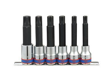 ZESTAW NASADEK Z KOŃCÓWKĄ RIBE 1/2'' 6cz. DŁUGIE M9 - M16 King Tony 4116PR