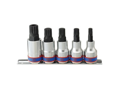 ZESTAW NASADEK Z KOŃCÓWKĄ SPLINE 1/2'' 5cz. KRÓTKIE M8 - M16 King Tony 4105PR